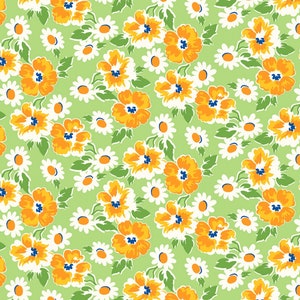 Green Party Petals, Garden Party by Whistler Studios Collection 1930’s Reproduction Quilt Fabric #53974-3 of Windham