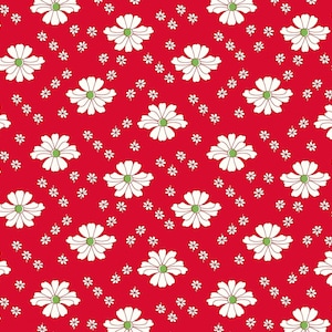 Red Meadow, Garden Party by Whistler Studios Collection 1930’s Reproduction Quilt Fabric #53975-1 of Windham