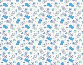 Basin Feedsacks Bears Blue by Stacy West 1930 s Reproduction Floral Retro Vintage C12286R-BLUE