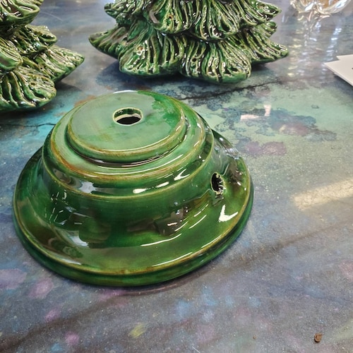 Ceramic Christmas Tree Replacement Base With Red Berries Etsy
