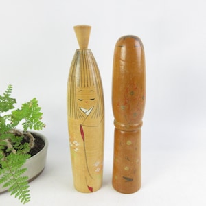 Japanese Vintage Kokeshi Dolls, set of 2