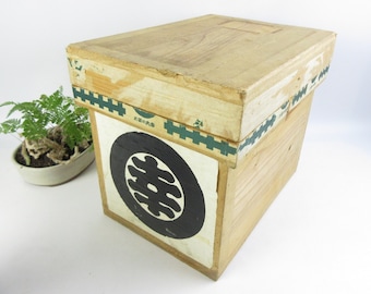 Japanese Vintage Small Tea Box, Tea Storage, lined with metal sheet