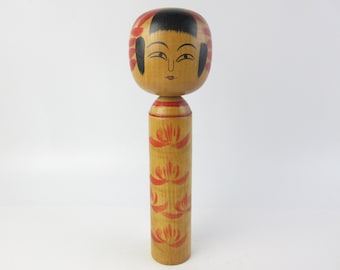 H30cm(11.8in) Japanese Vintage Kokeshi Doll, by Sato Jyunosuke