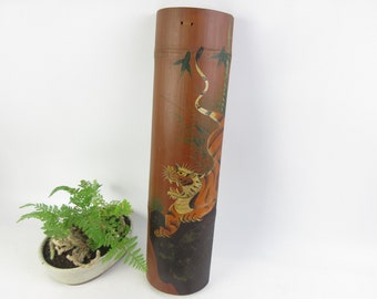 Japanese vintage Bamboo Wall Decor, Hanging Decor, Tiger