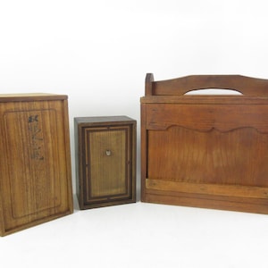 Japanese Vintage  Wooden Boxes, Set of 3