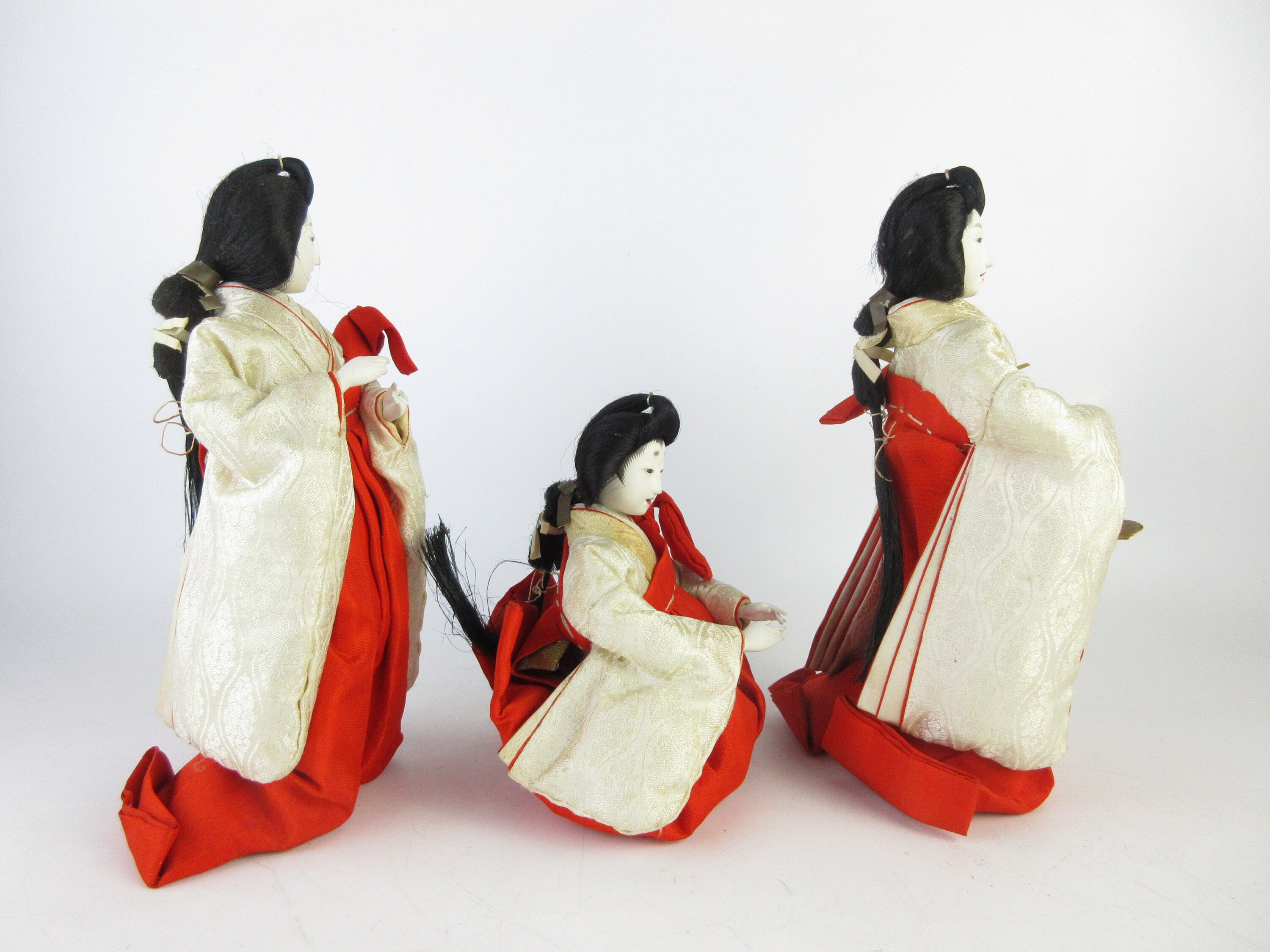 Japanese Antique HINA Dolls Three court ladies Set of 3 Etsy