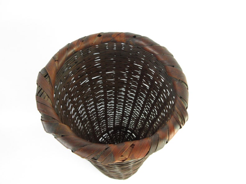 Japanese vintage Bamboo basket Flower vase Etsy