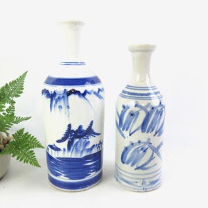 Japanese Antique  Sake Bottles, Tokkuri, set of 2