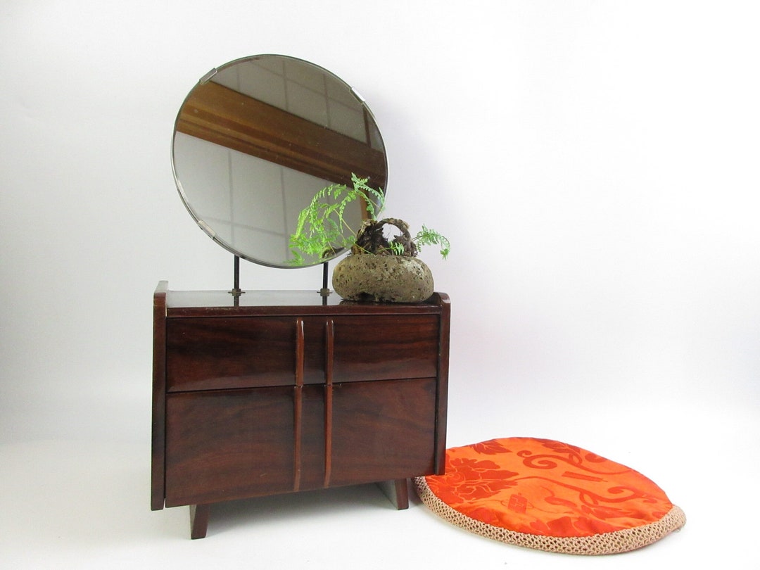 Japanese Vintage Small Mirror Stand Make up Box Accessory Etsy