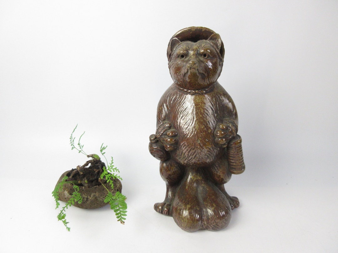 Japanese Vintage Tanuki Statue Clay Doll Ceramic Doll Etsy