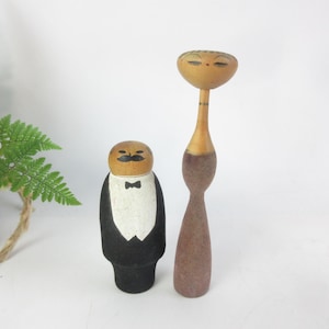60&#39;s Japanese Vintage Kokeshi Dolls, set of 2
