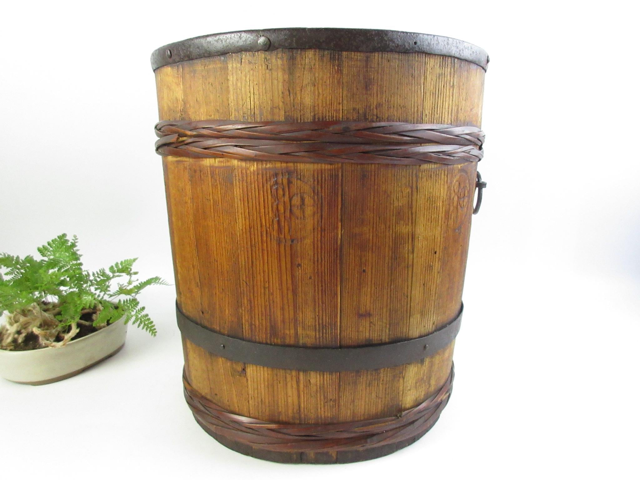Japanese Antique Wooden Small Bucket - Etsy
