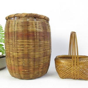 Japanese Vintage Bamboo baskets, set of 2 image 5