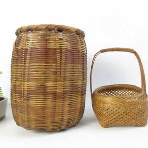 Japanese Vintage Bamboo baskets, set of 2 image 4