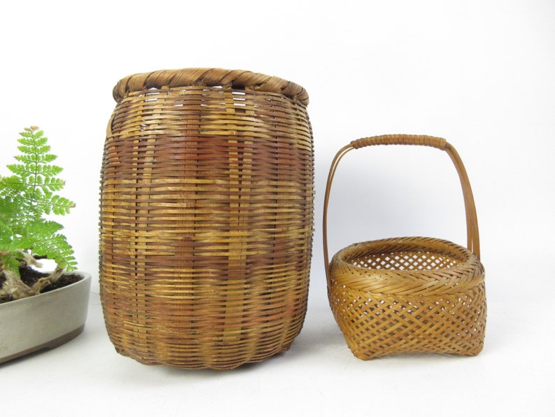 Japanese Vintage Bamboo baskets, set of 2 image 4