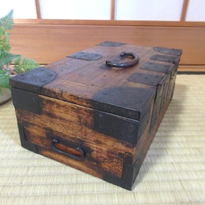 Japanese Antique Wooden Small Drawer, Ink Stone Case