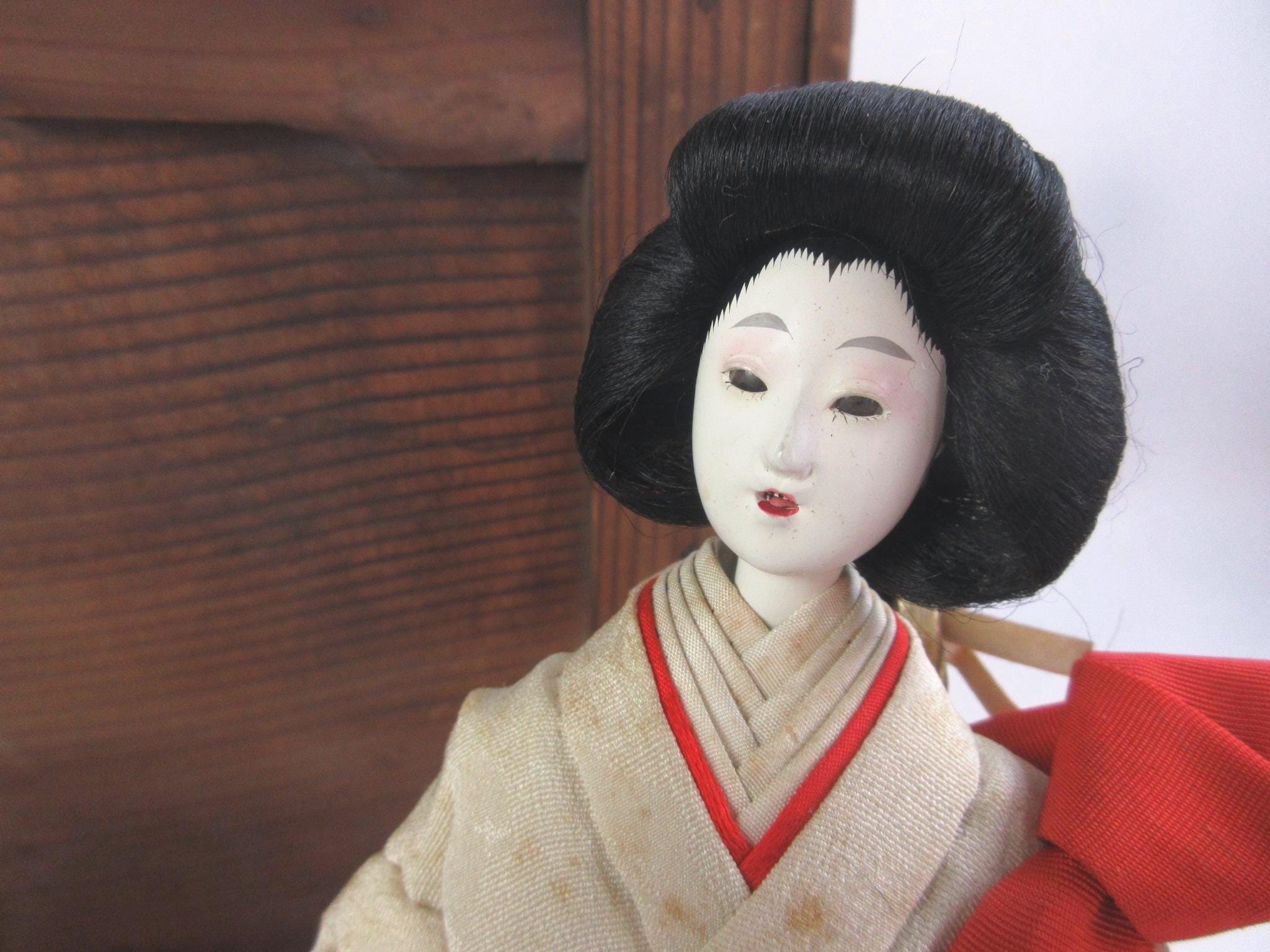 日本のアンティーク雛人形、三人官女 - Etsy 日本