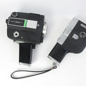 Japanese Vintage 8mm Film Cameras, Set of 2, &quot;FUJICA Single-8 P1&quot; and &quot;FUJICA Single-8 Z1&quot;, decoration item