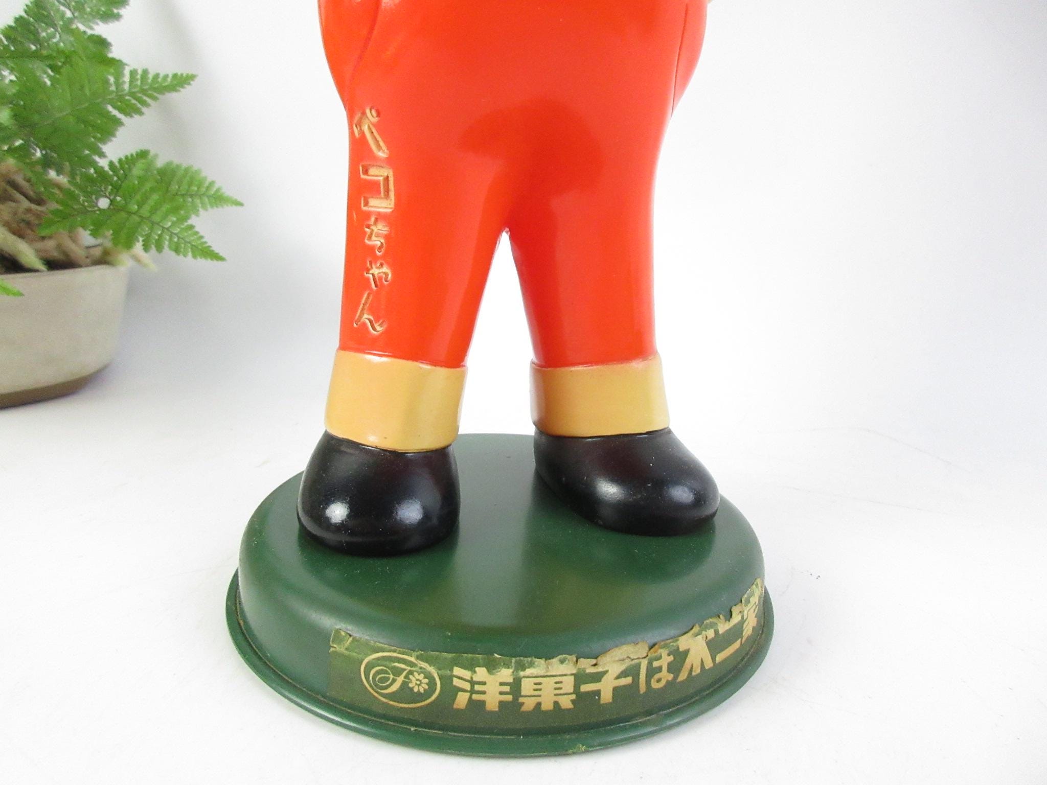 1960年代日本製ヴィンテージ不二家ペコちゃんボブルヘッド人形、レトロ