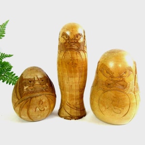 Wood carving daruma - Etsy 日本