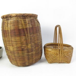 Japanese Vintage Bamboo baskets, set of 2 image 3
