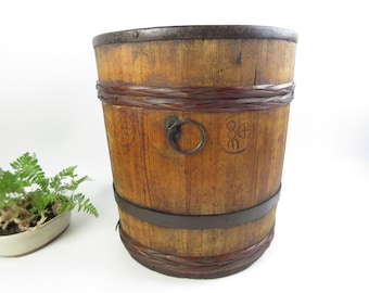 Japanese Antique Wooden Small Bucket