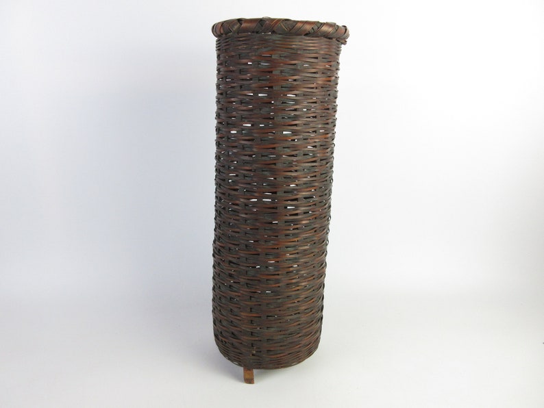Japanese vintage Bamboo basket Flower vase Etsy
