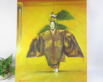 Japanese Vintage Painting, "Noh"