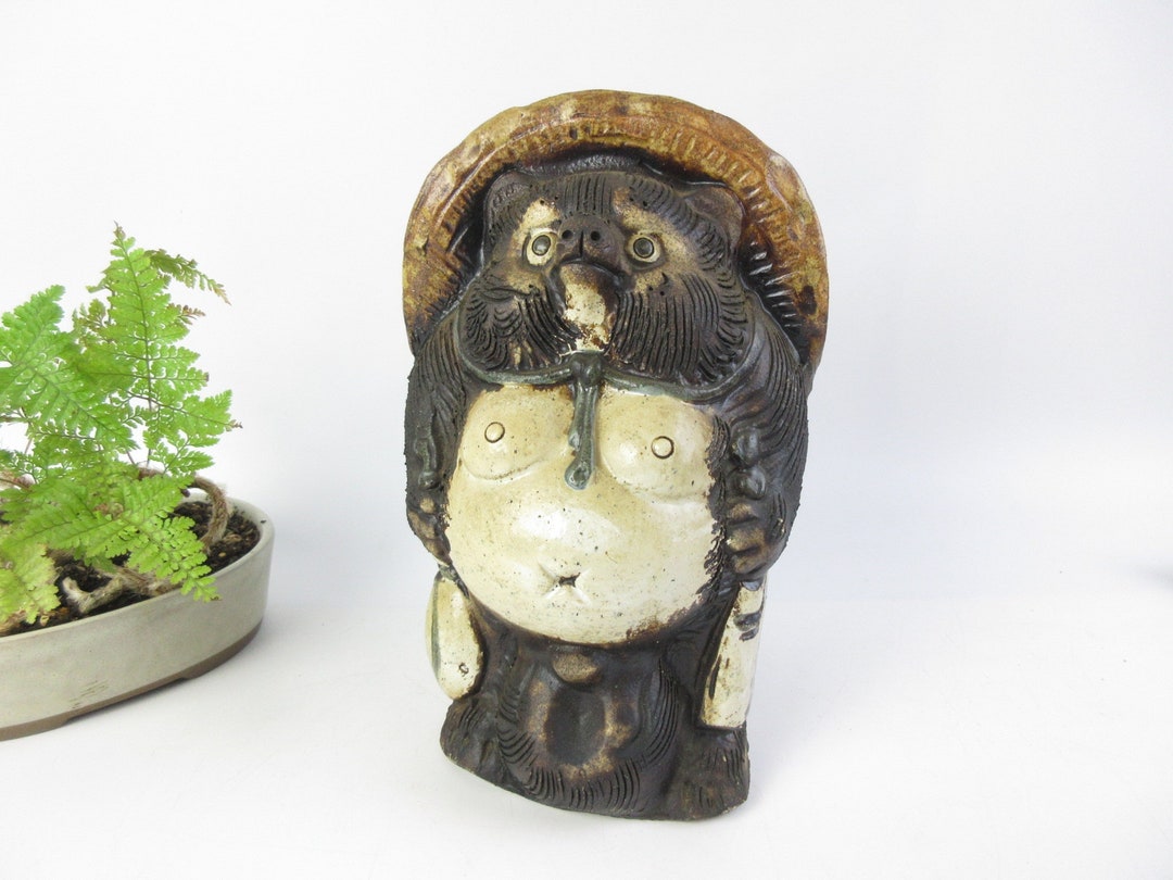 Japanese Vintage Tanuki Statue Clay Doll Ceramic Doll Etsy