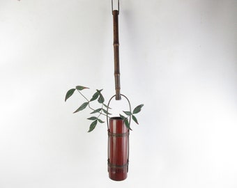 Japanese Hanging Bamboo Flower Vase, Wall Decor