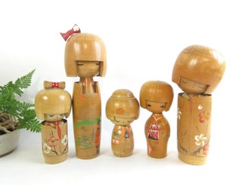 大内こけし：漆塗り木製ひな人形ペア - Etsy 日本