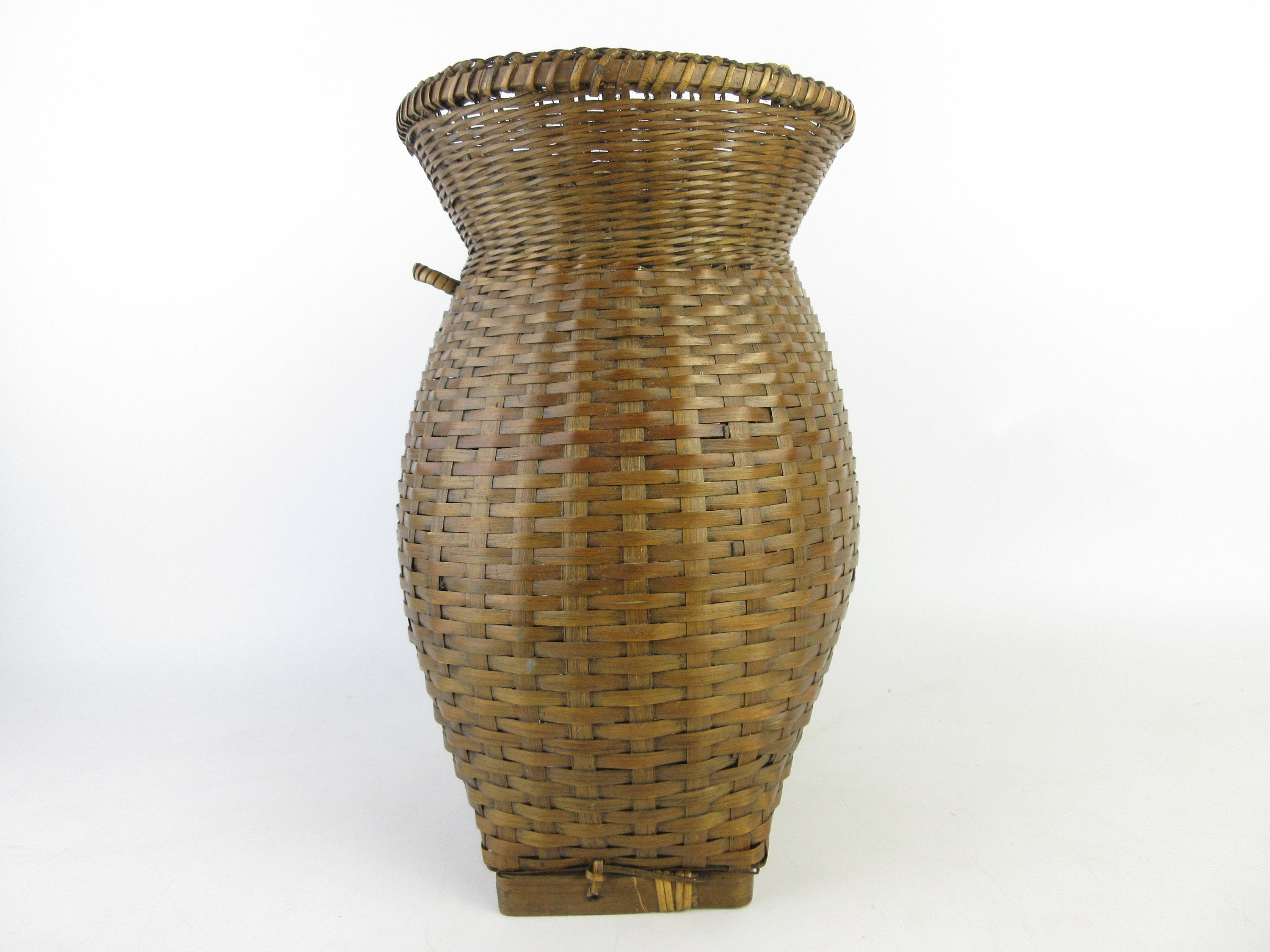 Japanese Vintage Bamboo Basket Flower Vase Hanging Basket Etsy