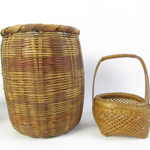 Japanese Vintage Bamboo baskets, set of 2 image 2