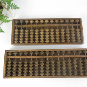 Set of 2, Japanese Vintage Abacus, Soroban "Raito Coffee", "Ishii Iron Merchant"