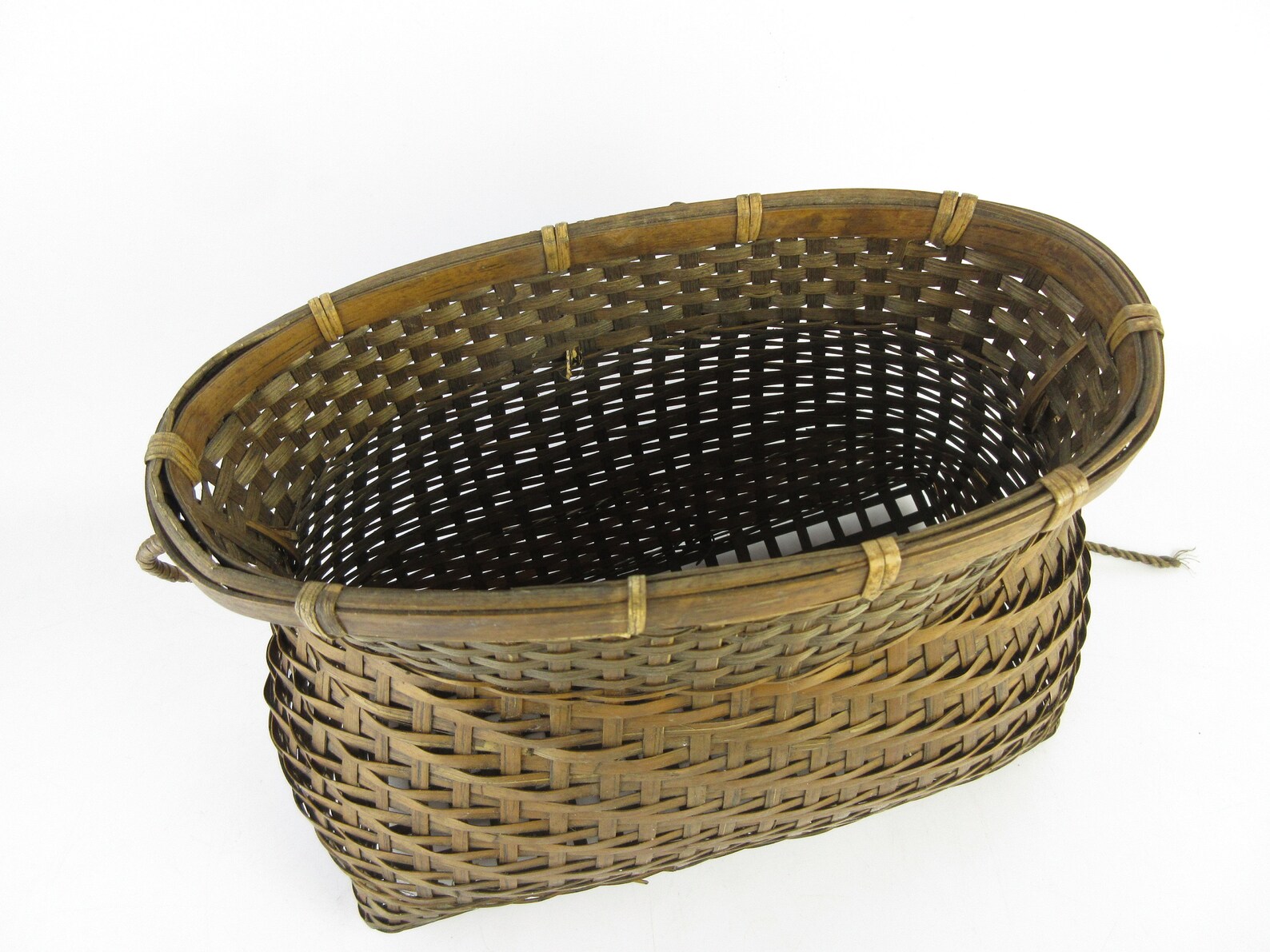 Japanese Vintage Bamboo Basket Fishing Basket Etsy