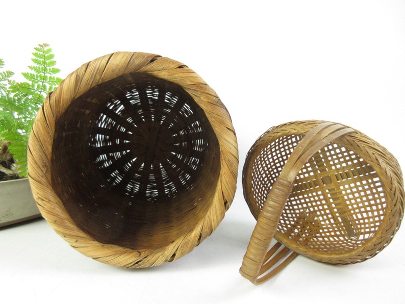 Japanese Vintage Bamboo baskets, set of 2 image 7