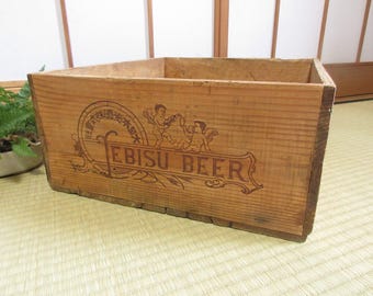 日本のアンティーク木箱、「恵比寿ビール」 - Etsy 日本
