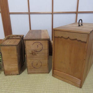 Japanese Antique Wooden Boxes, set of 3