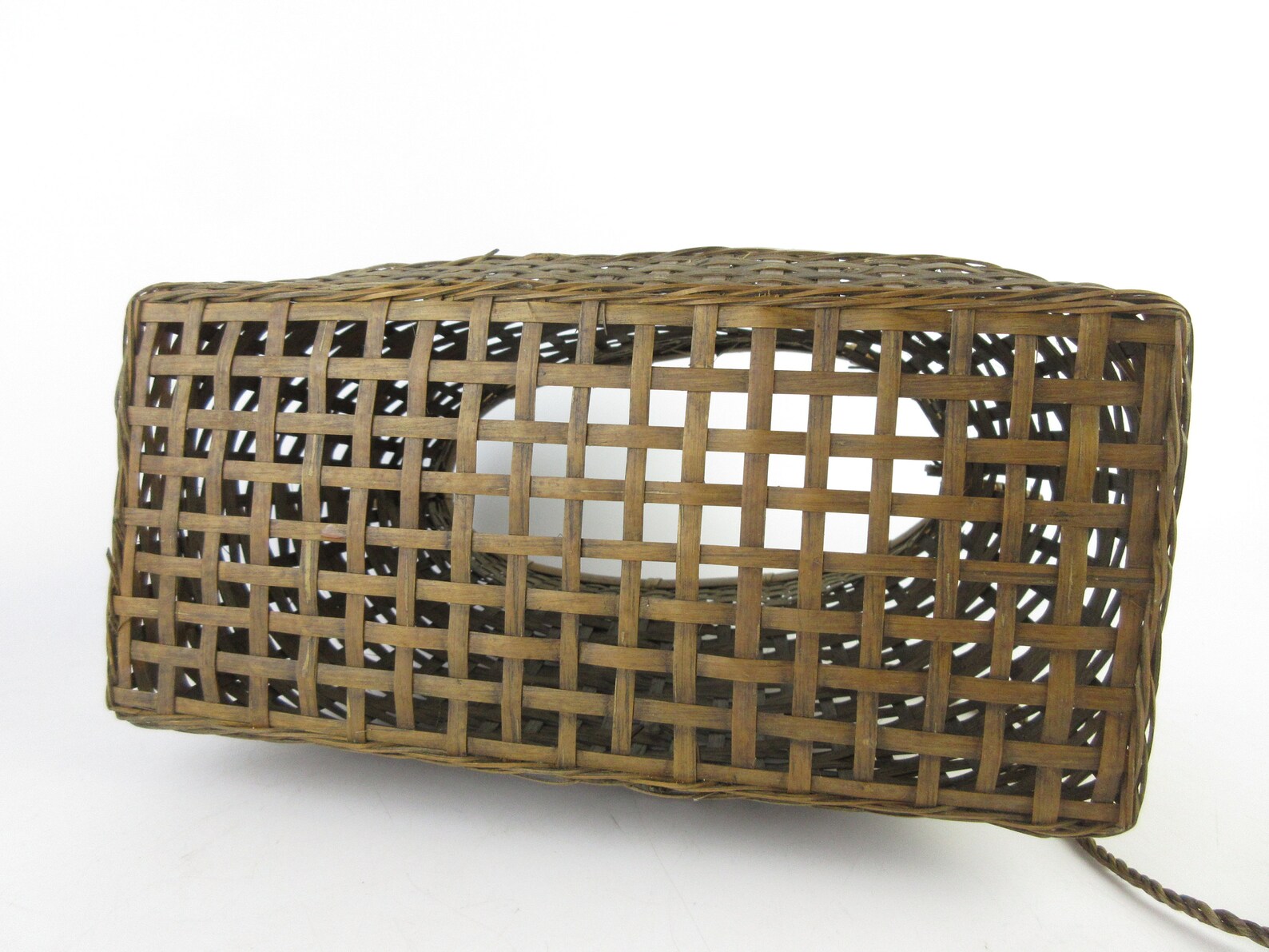 Japanese Vintage Bamboo Basket Fishing Basket Etsy