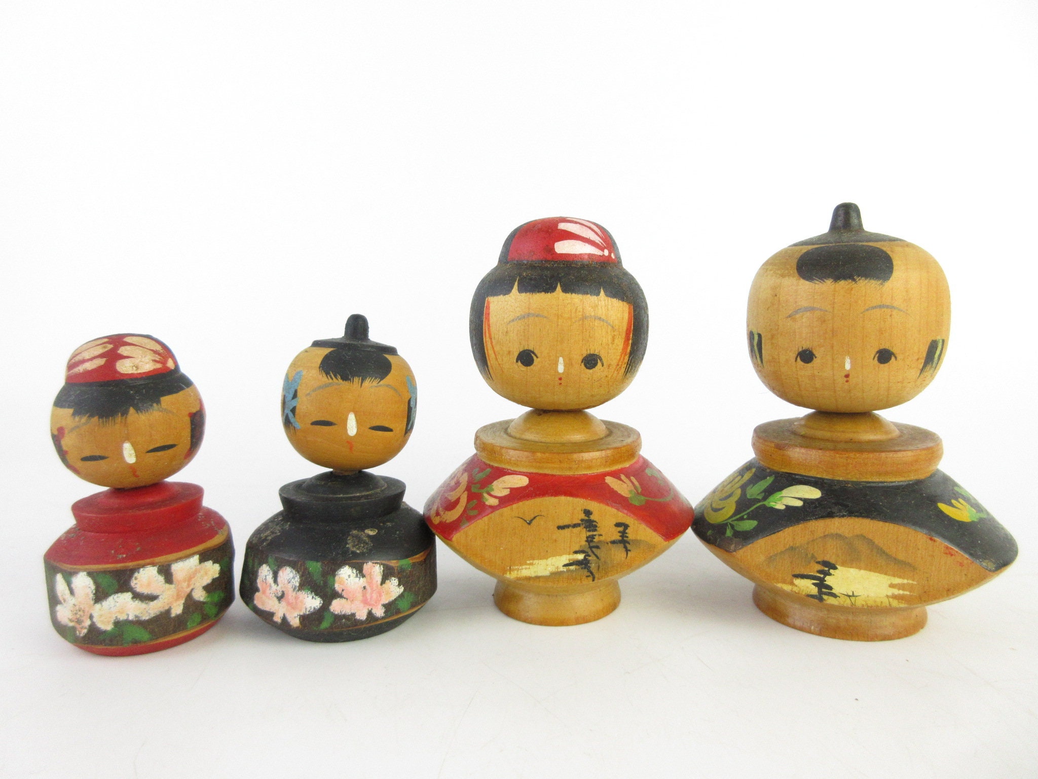 50's Japanese Vintage Kokeshi Dolls set of 2 Etsy