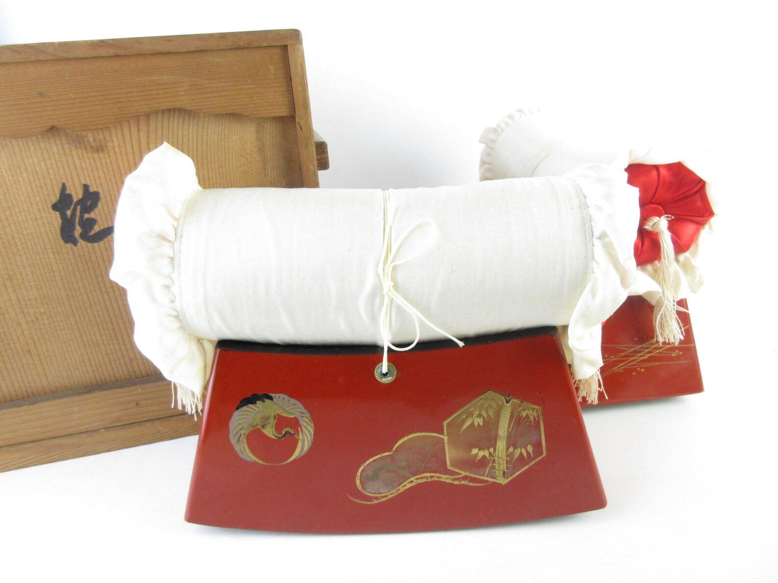 Japanese Antique Pillows Hakomakura Box pillow set of 2 Etsy