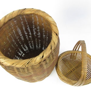 Japanese Vintage Bamboo baskets, set of 2 image 6