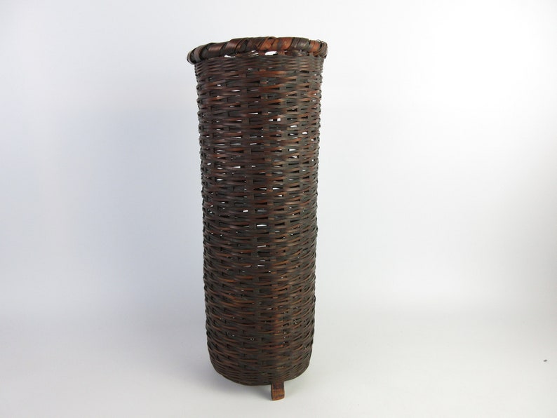 Japanese vintage Bamboo basket Flower vase Etsy