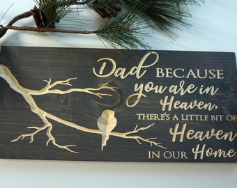 Memorial Gift | Remembrance Gift | Tribute Sign | Birds Sign | Remembering Dad | Someone we love is in Heaven | Funeral Flower Alternative