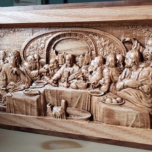 Last Supper Carving | Easter Wall Art | Wood Carving | Religious Wall Art | Gift | Religion Art | Last Supper Carved Wood | Wall Carving