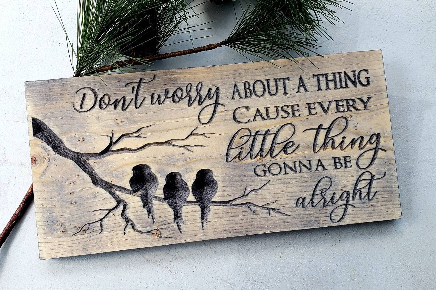 Bob Marley Three Little Birds Wood Sign Song Lyric Etsy