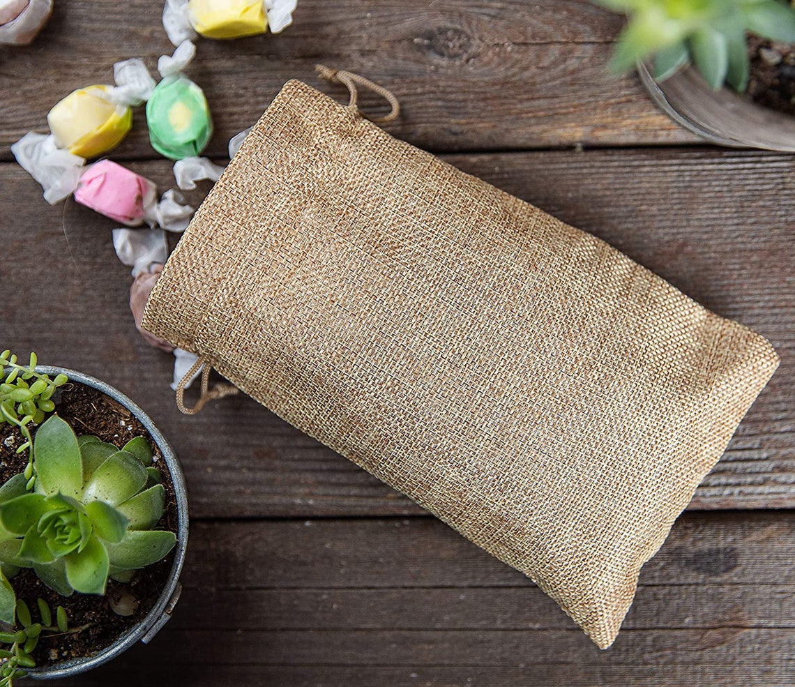 50x Burlap Bags with Drawstring x7.5 Small Party Favor Gift Etsy