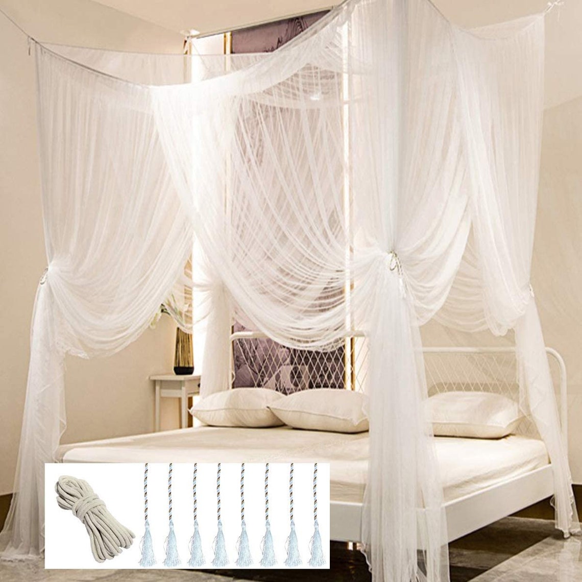Mosquito Net for Bed Bed Canopy with 100 led String Lights Etsy