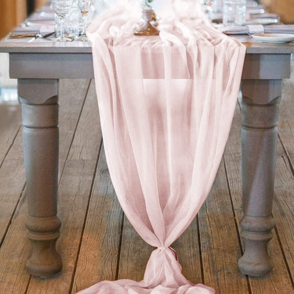 Dusty Rose 10Ft Chiffon Table Runner 29x122 Inches Romantic Etsy