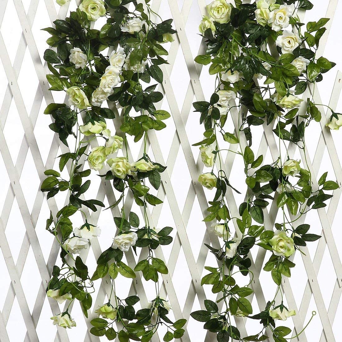 Artificial Rose Vines Flowers Garland Hanging Silk Rose Vine Etsy